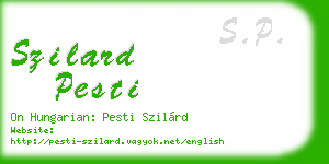 szilard pesti business card